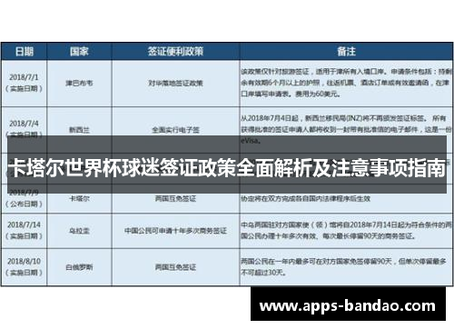 卡塔尔世界杯球迷签证政策全面解析及注意事项指南