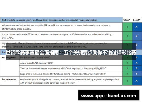 世预欧赛事直播全面指南：五个关键要点助你不错过精彩比赛