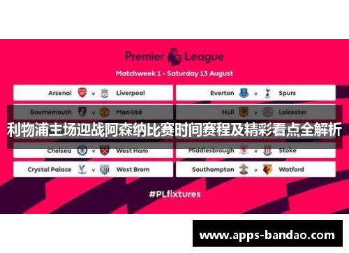 利物浦主场迎战阿森纳比赛时间赛程及精彩看点全解析 利物浦主场迎战阿森纳比赛时间赛程及精彩看点全解析